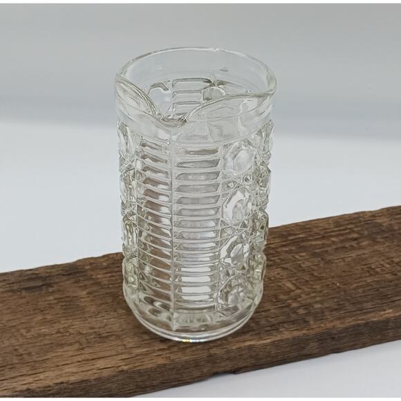 Vtg Cane & Button Pressed Glass Federal Windsor Pint Milk Juice Pitcher Clear9+ - Picture 3 of 5